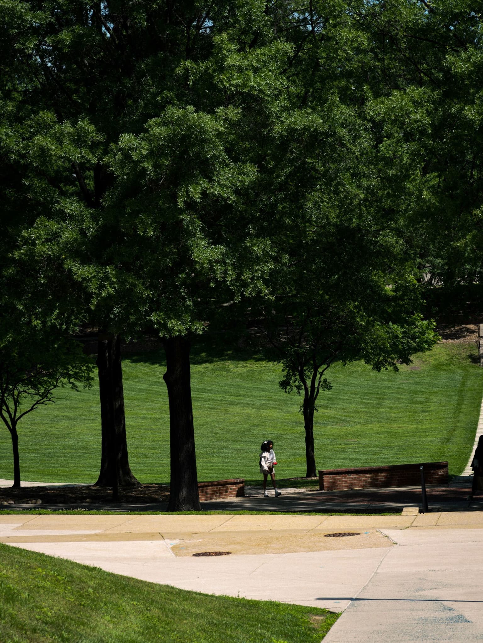 Person walking on campus