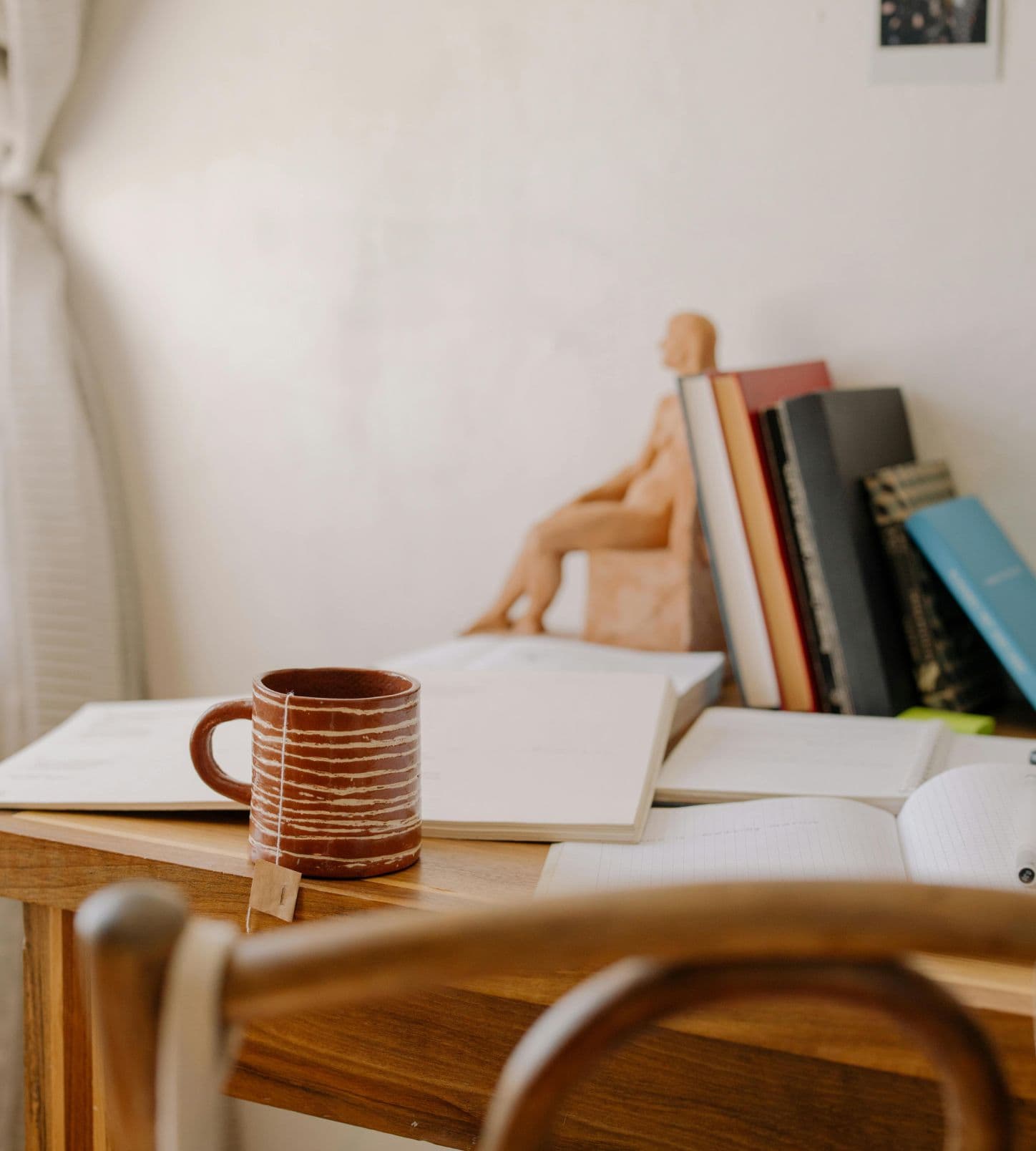 Coffee cup on desk