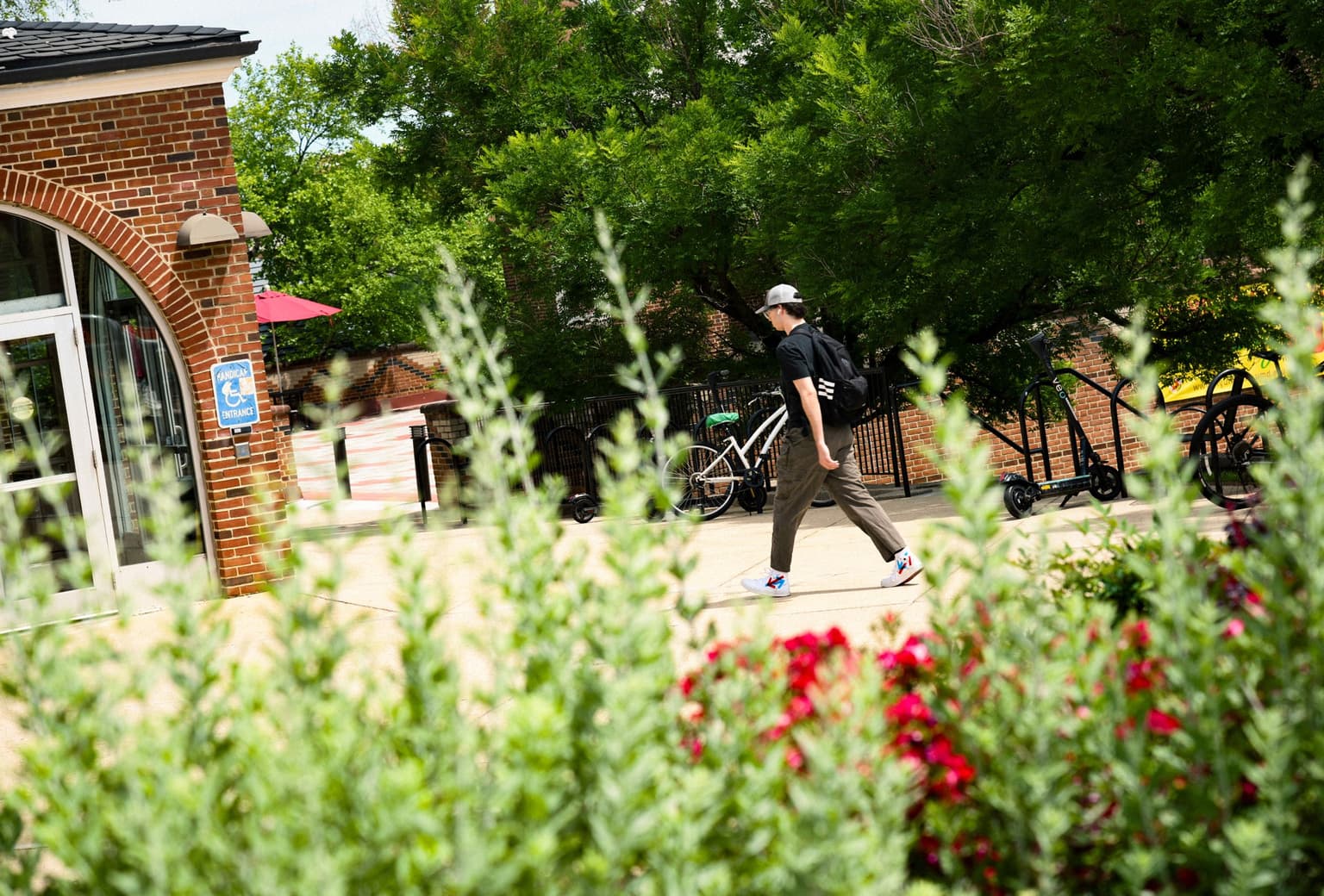 Person walking on campus
