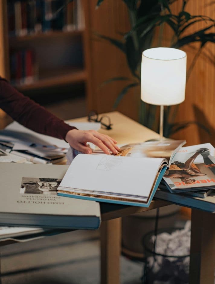 Book on coffee table