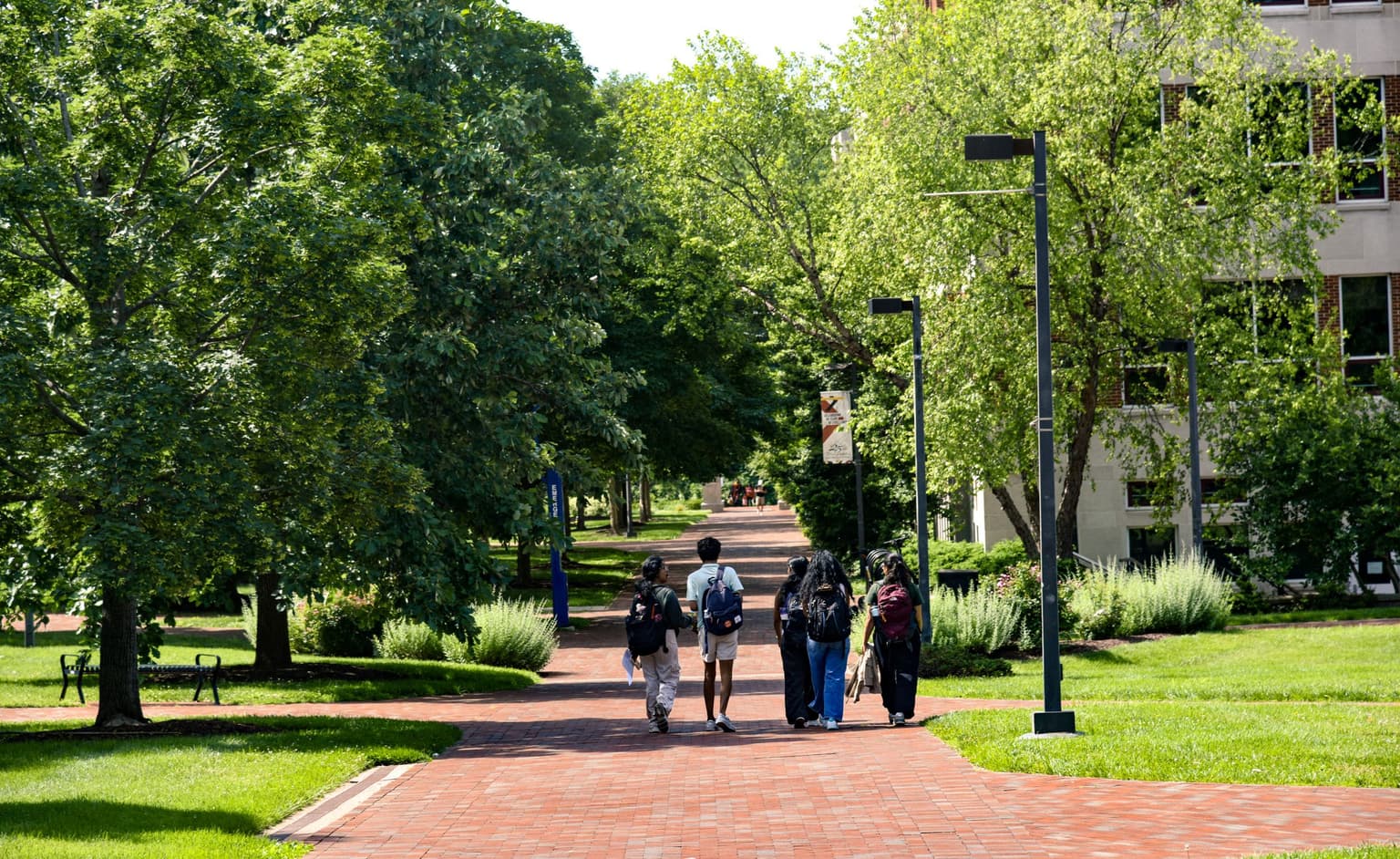 Students walking on campus