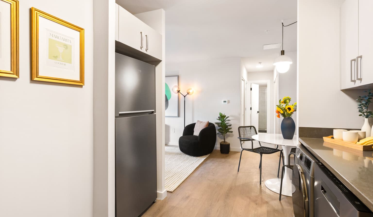 view of living area from kitchen